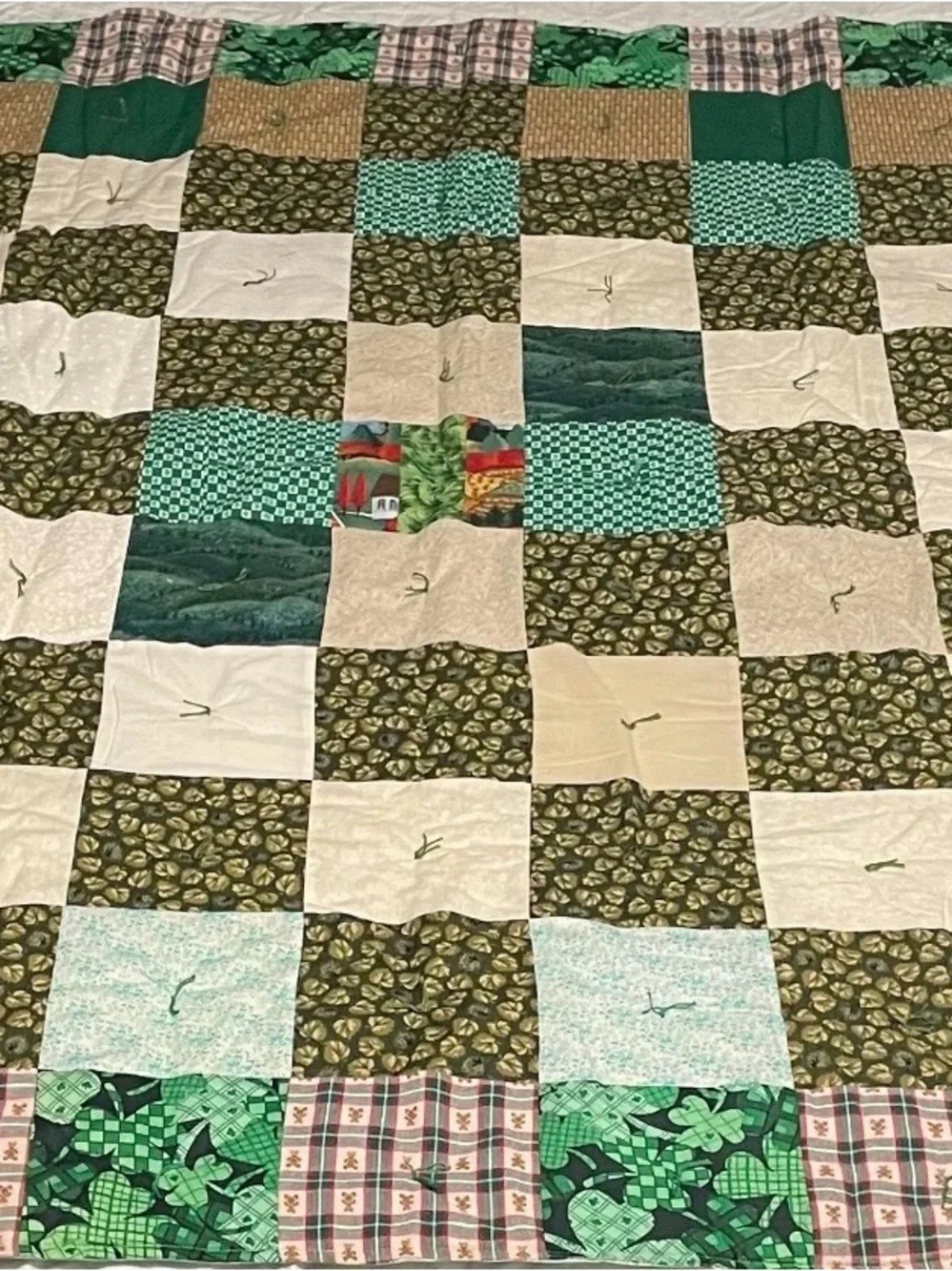 “Greens” Hand Made Quilt